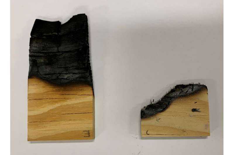 Fabricación de materiales de construcción de madera resistentes al fuego con un revestimiento ecológico